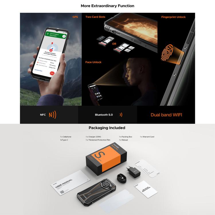 DOOGEE S Punk Pro, Side Fingerprint, 8GB+512GB, 6.6 inch Android 14 Unisoc T7280 Octa Core, Network: 4G, OTG, NFC - NMNYSX