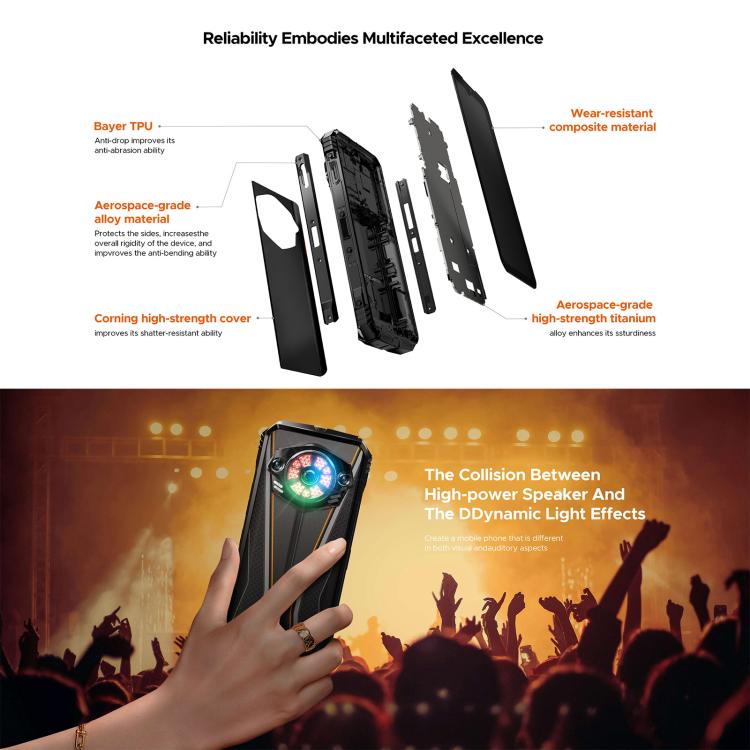 DOOGEE S Punk Pro, Side Fingerprint, 8GB+512GB, 6.6 inch Android 14 Unisoc T7280 Octa Core, Network: 4G, OTG, NFC - NMNYSX