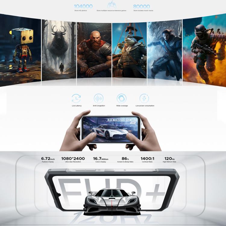 DOOGEE Blade GT Ultra Rugged Phone, 12GB+512GB, 6.72 inch Android 14 MediaTek Dimensity 7300 Octa Core, Network: 5G, OTG, NFC, LED Light Effect, Blade GT Ultra 16GB+512GB - NMNYSX