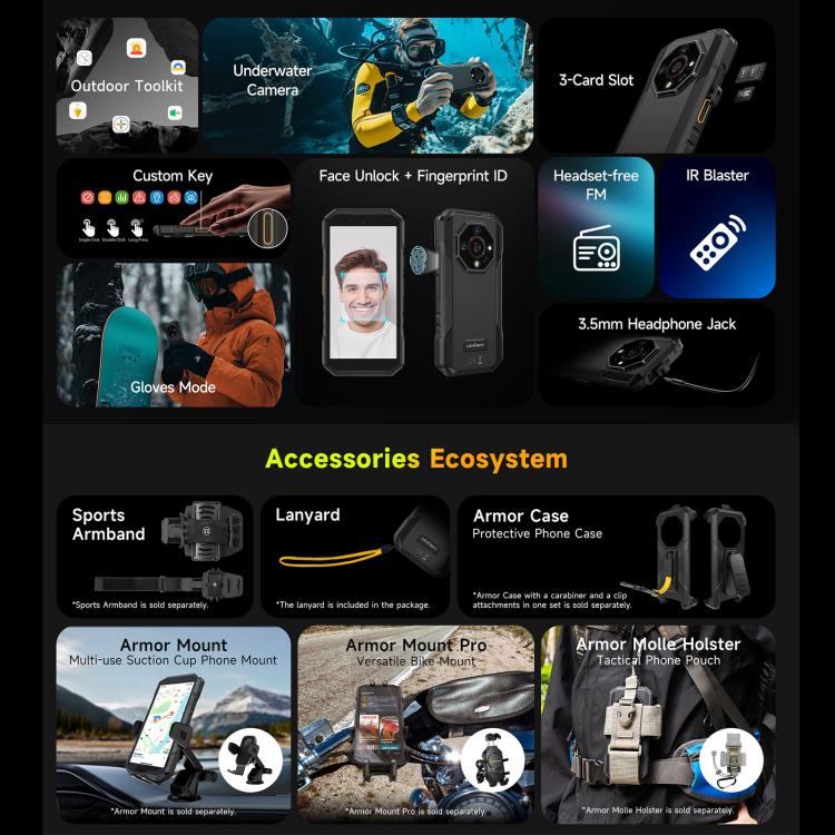 Ulefone Armor X32 Pro 5G, 8GB+256GB, Night Vision, IP68/IP69K Rugged Phone, 5.65 inch Android 14 MediaTek Dimensity 6300 Octa Core, Network: 5G, NFC, OTG, Armor X32 Pro 5G - NMNYSX