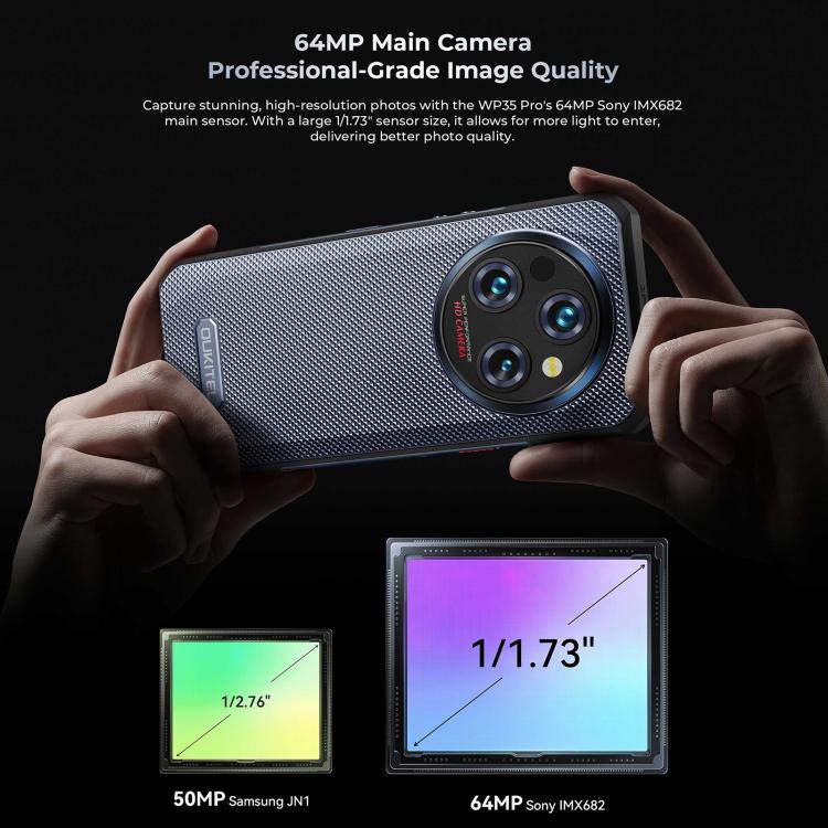 Oukitel WP35 Pro 5G Rugged Phone, 12GB+512GB, 6.6 inch MediaTek Dimensity 6300 Octa Core, NFC, OTG, Network: 5G, WP35 Pro 5G - NMNYSX