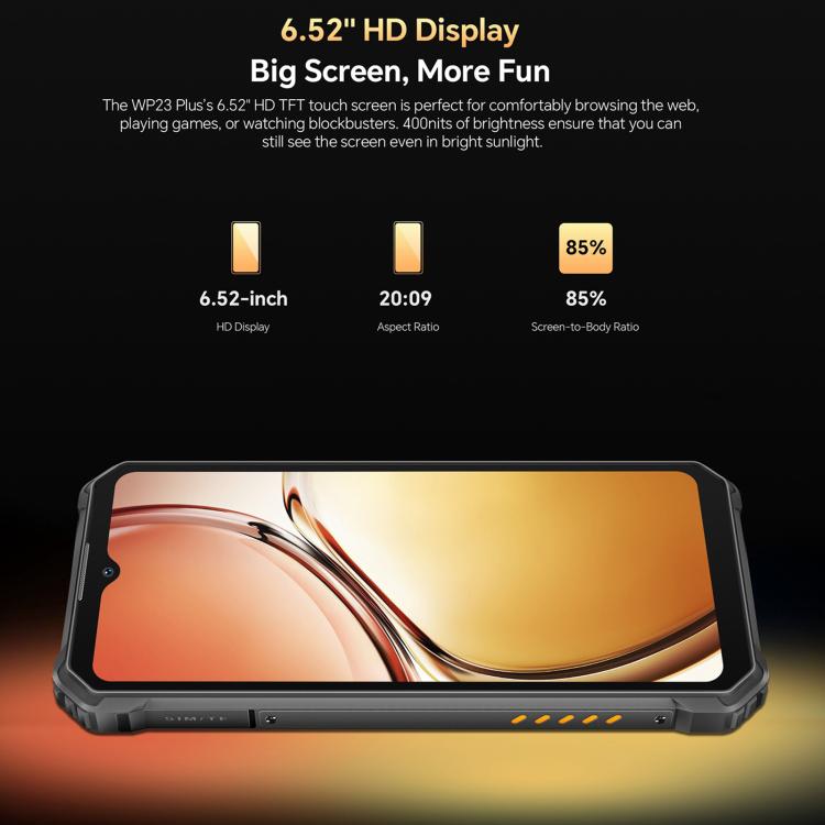 Oukitel WP23 Plus Rugged Phone, 8GB+256GB, 6.52 inch Android 14.0Unisoc T606 Octa-core, NFC, OTG, Network: 4G, WP23 Plus - NMNYSX