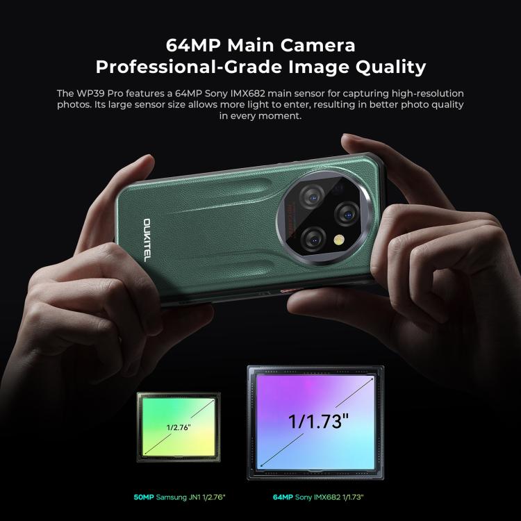 Oukitel WP39 Pro 5G Rugged Phone, 12GB+512GB, Night Vision, Fingerprint Identification, 6.6 inch Android 14 MediaTek Dimensity 6300 Octa Core, NFC, OTG, Network: 5G, WP39 Pro 5G - NMNYSX