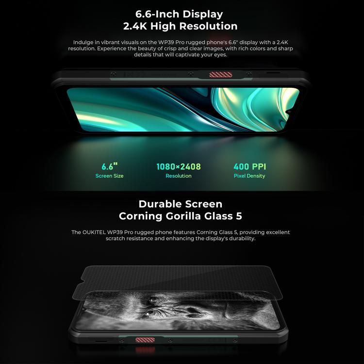 Oukitel WP39 Pro 5G Rugged Phone, 12GB+512GB, Night Vision, Fingerprint Identification, 6.6 inch Android 14 MediaTek Dimensity 6300 Octa Core, NFC, OTG, Network: 5G, WP39 Pro 5G - NMNYSX