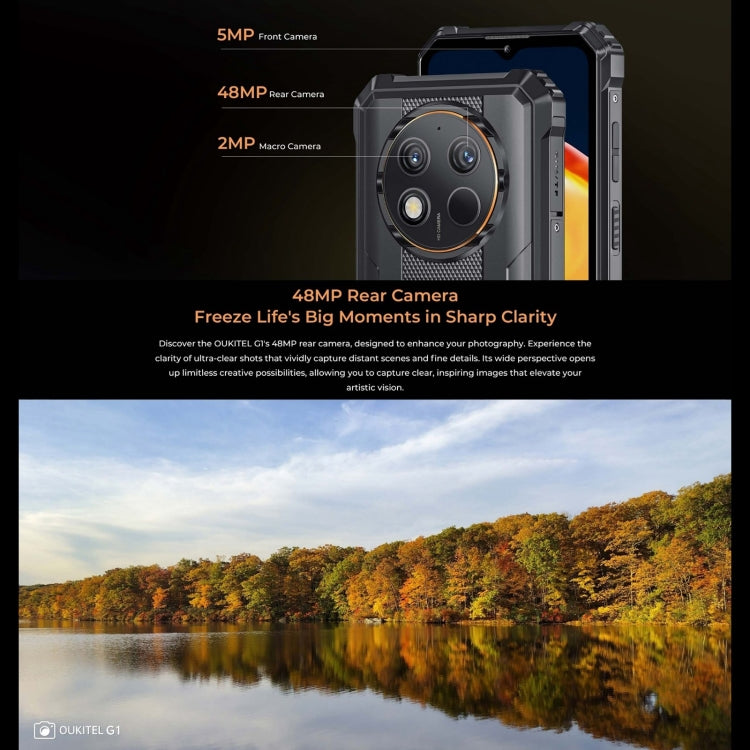 Oukitel G1 Rugged Phone, 6GB+256GB, Fingerprint Identification, 6.52 inch Android 14 T606 Octa Core, NFC, OTG, Network: 4G - NMNYSX