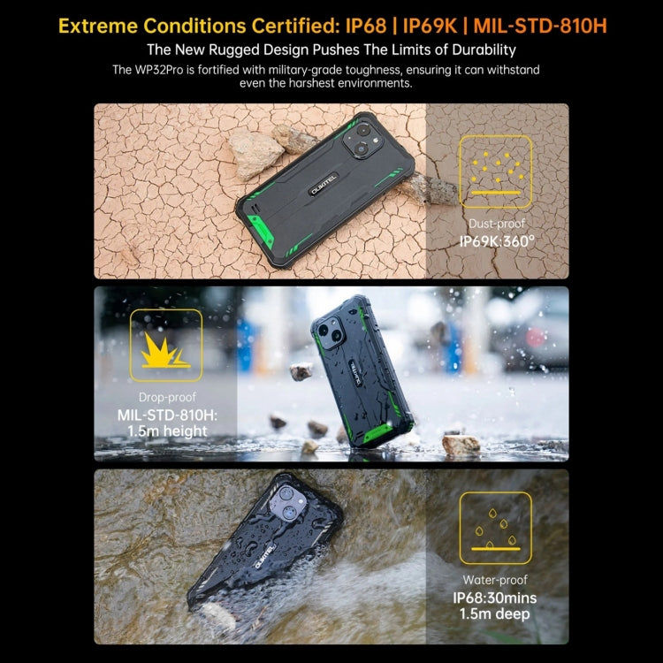 Oukitel WP32 Pro, 6GB+256GB, 6.0 inch Android 14 T606 Octa Core, OTG, Network: 4G, WP32 Pro, 6GB+256GB - NMNYSX