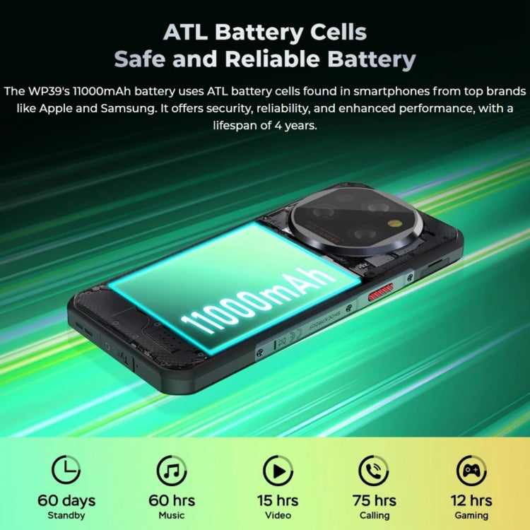 Oukitel WP39 Pro 5G Rugged Phone, 6GB+256GB, Night Vision, Fingerprint Identification, 6.6 inch MediaTek Dimensity 6100+ Octa Core, NFC, OTG, Network: 5G, WP39 5G - NMNYSX