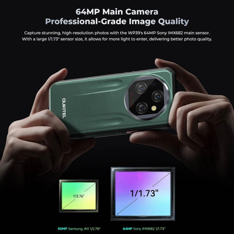 Oukitel WP39 Pro 5G Rugged Phone, 6GB+256GB, Night Vision, Fingerprint Identification, 6.6 inch MediaTek Dimensity 6100+ Octa Core, NFC, OTG, Network: 5G, WP39 5G - NMNYSX