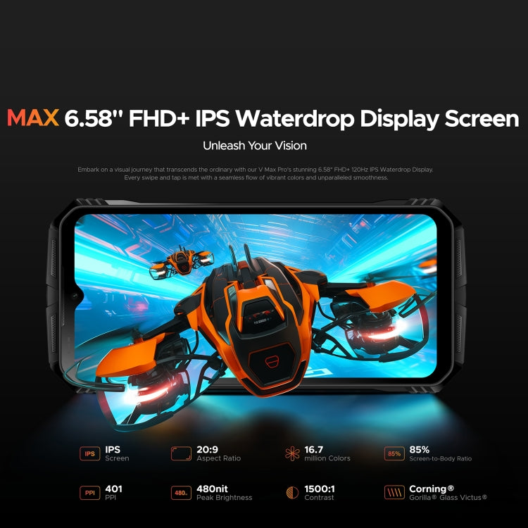 DOOGEE V Max Pro Rugged Phone, 12GB+512GB, 6.58 inch Android 14 Dimensity 7050 Octa Core 2.6GHz, Network: 5G, OTG, NFC - NMNYSX