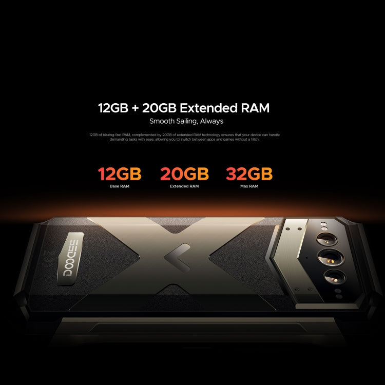 DOOGEE V Max Pro Rugged Phone, 12GB+512GB, 6.58 inch Android 14 Dimensity 7050 Octa Core 2.6GHz, Network: 5G, OTG, NFC - NMNYSX