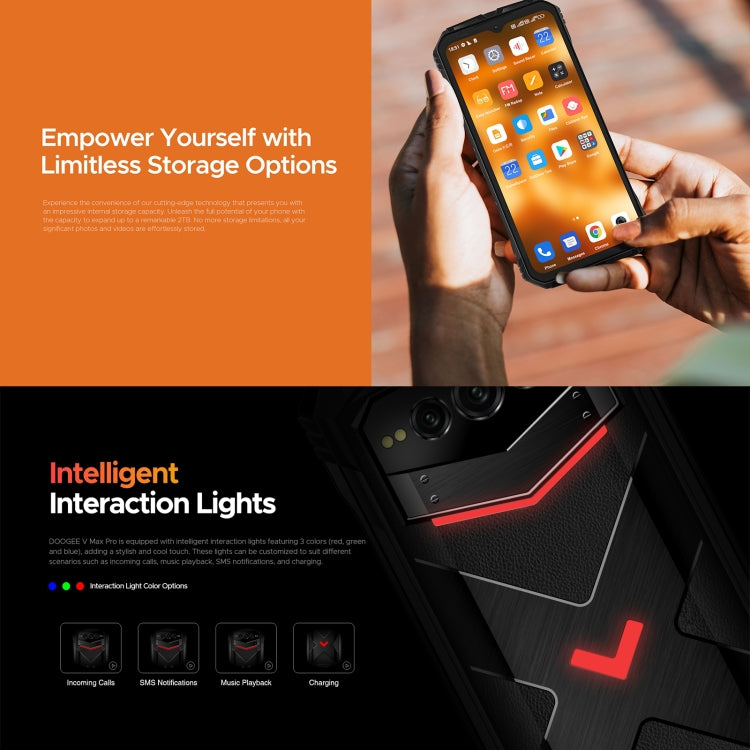 DOOGEE V Max Pro Rugged Phone, 12GB+512GB, 6.58 inch Android 14 Dimensity 7050 Octa Core 2.6GHz, Network: 5G, OTG, NFC - NMNYSX