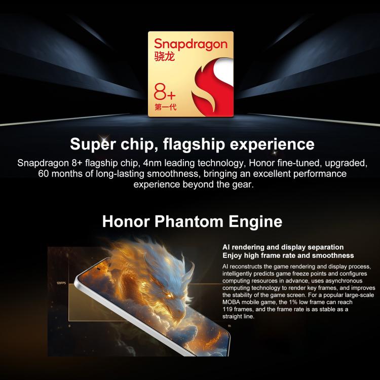 Honor X60 GT, 12GB+256GB, In-screen Fingerprint, 6.7 inch MagicOS 9.0 Android 15.0 Snapdragon 8+ Gen 1 Octa Core, Network: 5G, OTG, NFC, 12GB+256GB