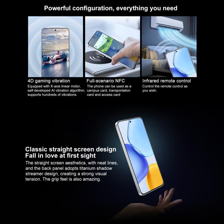Honor X60 GT, 12GB+256GB, In-screen Fingerprint, 6.7 inch MagicOS 9.0 Android 15.0 Snapdragon 8+ Gen 1 Octa Core, Network: 5G, OTG, NFC, 12GB+256GB