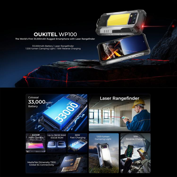 Oukitel WP100 Laser Rangefinder Rugged Phone