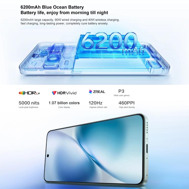 vivo X200s, 16GB+512GB, Face ID / 3D Ultrasonic Fingerprint, 6.67 inch OriginOS 5 / Android 15 Dimensity 9400+ Octa Core, OTG, NFC, Network: 5G, Support Google Play, 16GB+512GB