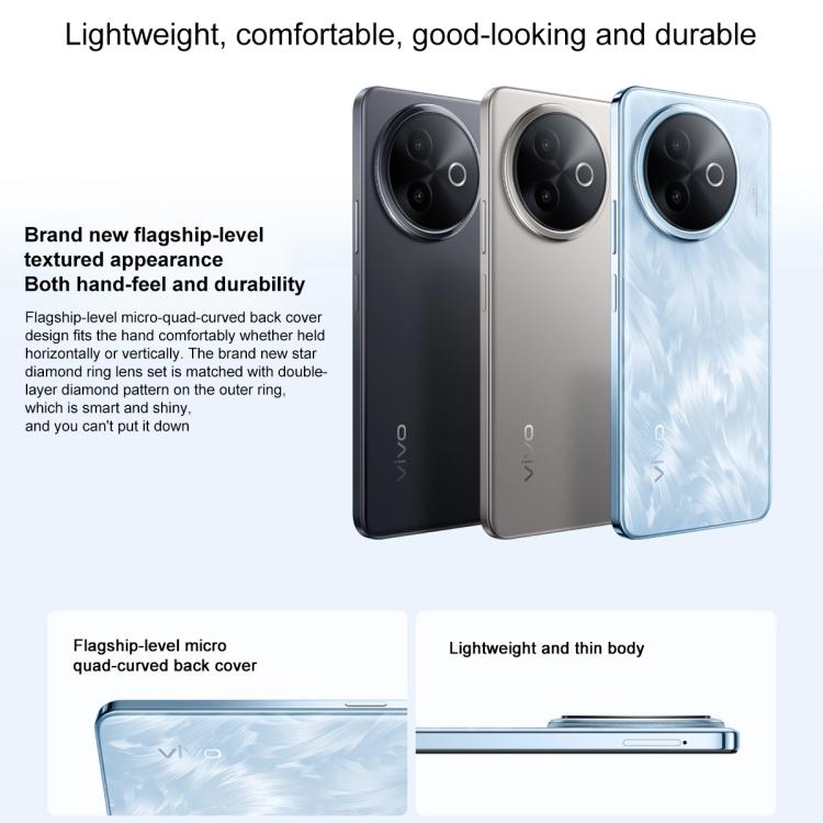 vivo Y300i, 8GB+256GB, Face ID / Side Fingerprint, 6.68 inch Android 15 OriginOS 5 Snapdragon 4 Gen 2 Octa Core, OTG, NFC, Network: 5G, 8GB+256GB