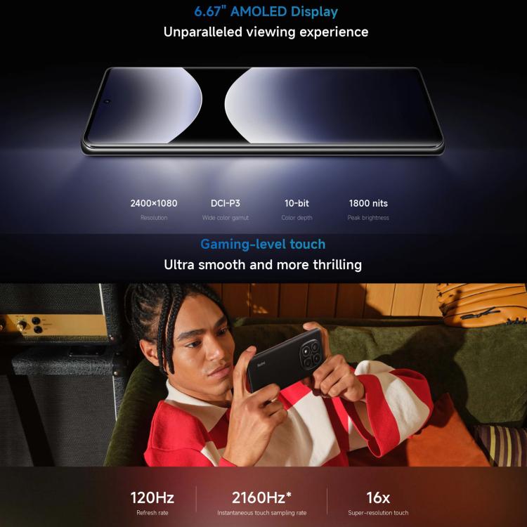 Xiaomi Redmi Note 14 Pro 4G Global, 8GB+256GB, In-screen Fingerprint, 6.67 inch Xiaomi HyperOS Helio G100-Ultra Octa Core, NFC, Network: 4G, Note 14 Pro 4G, 8GB+256GB(Black), Note 14 Pro 4G, 8GB+256GB(Blue)