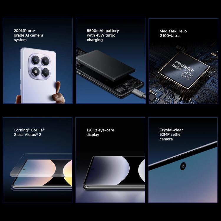 Xiaomi Redmi Note 14 Pro 4G Global, 12GB+256GB, In-screen Fingerprint, 6.67 inch Xiaomi HyperOS Helio G100-Ultra Octa Core, NFC, Network: 4G, Note 14 Pro 4G, 12GB+256GB(Black), Note 14 Pro 4G, 12GB+256GB(Blue)