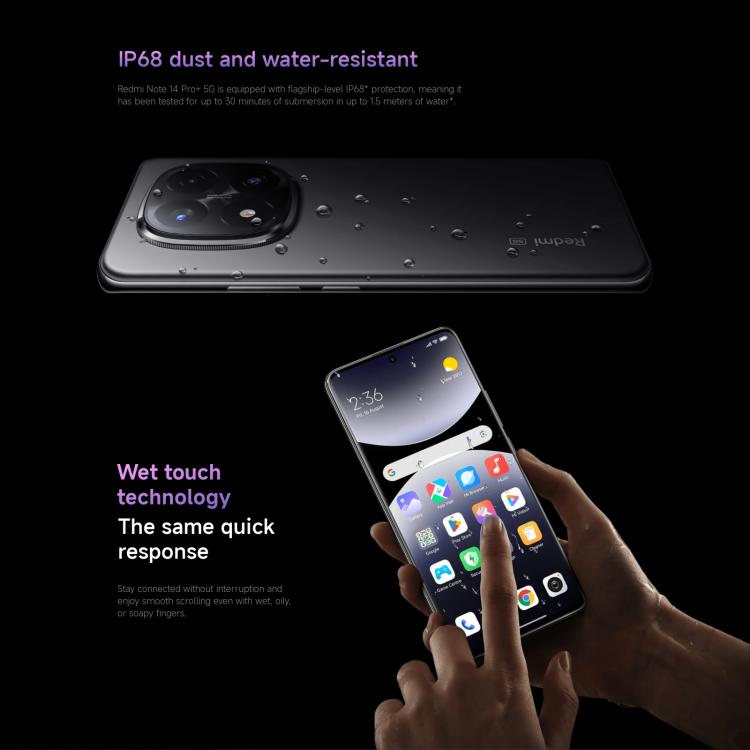 Xiaomi Redmi Note 14 Pro+ 5G Global, 8GB+256GB, In-screen Fingerprint, 6.67 inch Xiaomi HyperOS Snapdragon 7s Gen 3 Octa Core, NFC, Network: 5G
