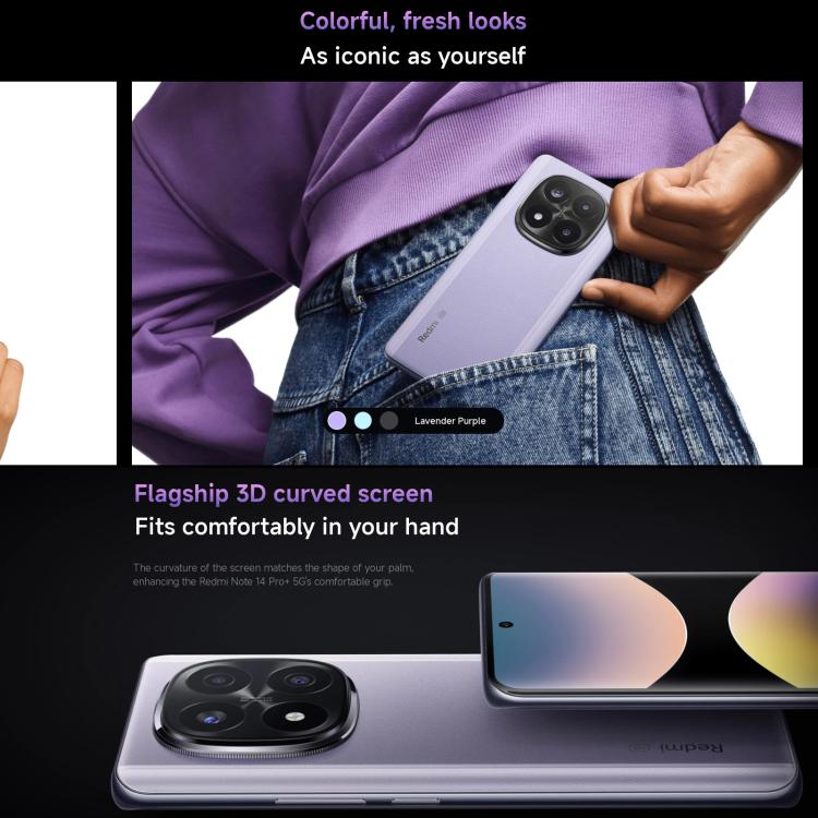 Xiaomi Redmi Note 14 Pro+ 5G Global, 8GB+256GB, In-screen Fingerprint, 6.67 inch Xiaomi HyperOS Snapdragon 7s Gen 3 Octa Core, NFC, Network: 5G