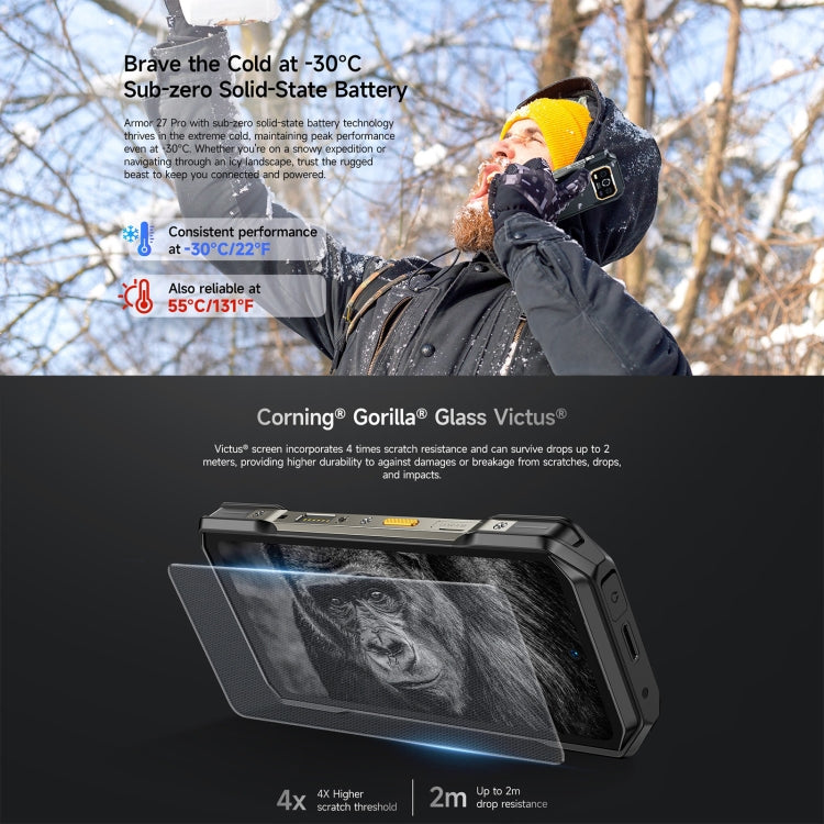 Ulefone Armor 27 Pro Rugged Phone, 12GB+256GB, Night Vision, 10600mAh, 6.78 inch Android 14 MediaTek Dimensity 6300 Octa Core, Network: 5G, NFC, Armor 27 Pro - NMNYSX