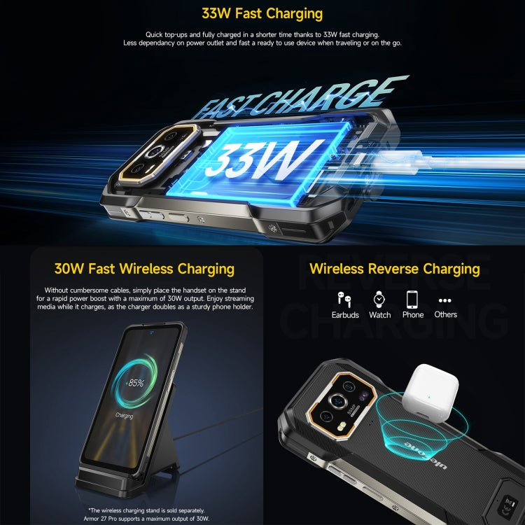Ulefone Armor 27 Pro Rugged Phone, 12GB+256GB, Night Vision, 10600mAh, 6.78 inch Android 14 MediaTek Dimensity 6300 Octa Core, Network: 5G, NFC, Armor 27 Pro - NMNYSX