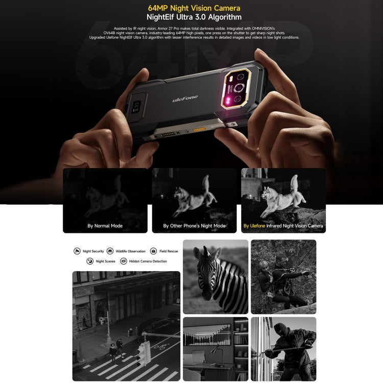 Ulefone Armor 27 Pro Rugged Phone, 12GB+256GB, Night Vision, 10600mAh, 6.78 inch Android 14 MediaTek Dimensity 6300 Octa Core, Network: 5G, NFC, Armor 27 Pro - NMNYSX