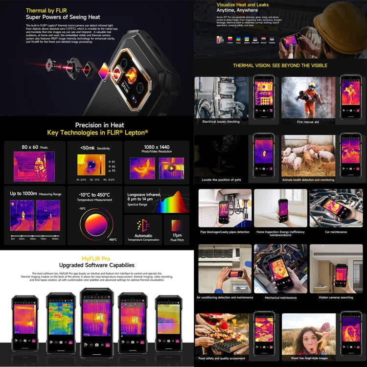 Ulefone Armor 27T Pro Rugged Phone, Thermal Imaging, 12GB+256GB, Night Vision, 10600mAh, 6.78 inch Android 14 MediaTek Dimensity 6300 Octa Core, Network: 5G, NFC, Armor 27T Pro - NMNYSX