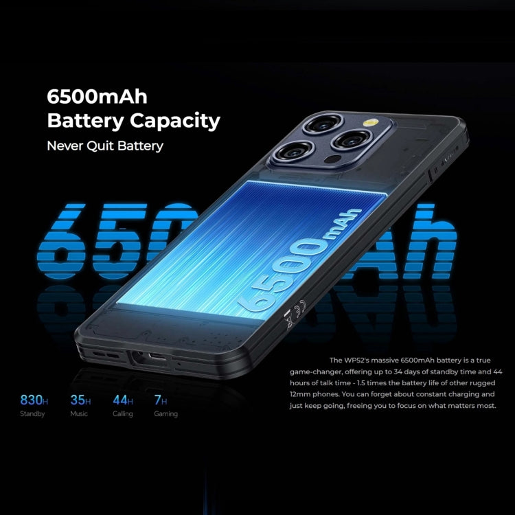 Oukitel WP52 5G Rugged Phone, 4GB+256GB, 6.6 inch Android 14.0 MediaTek Dimensity 6100+ Octa-core 3.0GHz, NFC, OTG, Network: 5G, WP52 - NMNYSX