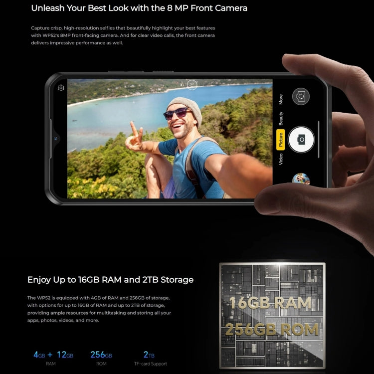 Oukitel WP52 5G Rugged Phone, 4GB+256GB, 6.6 inch Android 14.0 MediaTek Dimensity 6100+ Octa-core 3.0GHz, NFC, OTG, Network: 5G, WP52 - NMNYSX