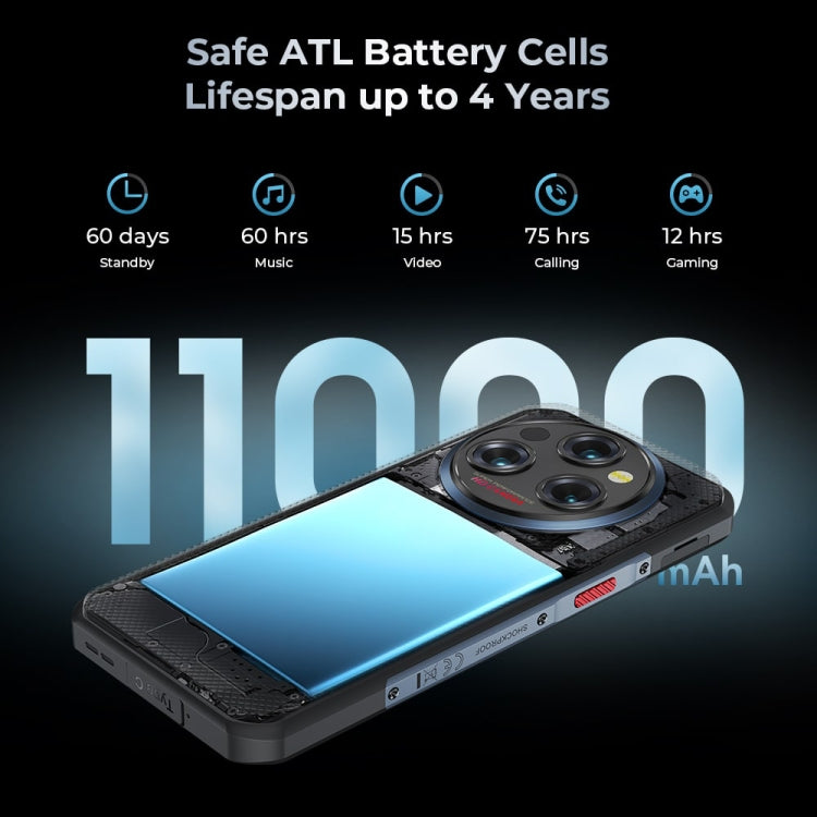 Oukitel WP35 5G Rugged Phone, 8GB+256GB, IP68/IP69K Fingerprint Identification, 11000mAh, 6.6 inch MediaTek Dimensity 6100+ Octa Core, NFC, OTG, Network: 5G, WP35 5G - NMNYSX