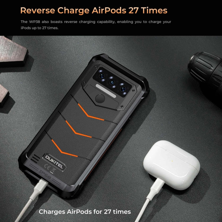 Oukitel WP38 Rugged Phone, 12GB+256GB, IP68/IP69K, Fingerprint Identification, 10600mAh, 6.52 inch MediaTek MT8788 Octa Core, NFC, OTG, Network: 4G - NMNYSX