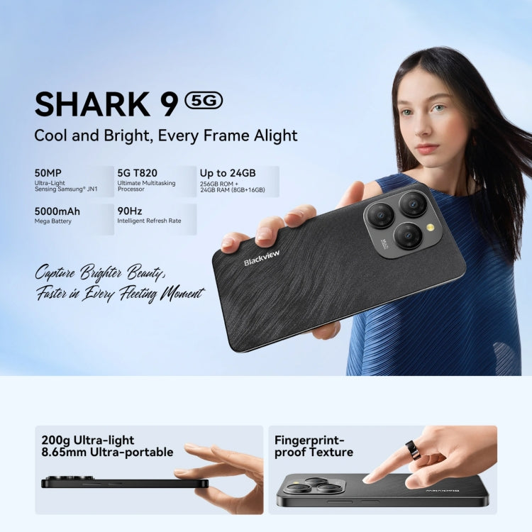 Blackview SHARK 9, 8GB+256GB, 6.67 inch Android 14 Unisoc T820 Octa Core, Network: 5G - NMNYSX