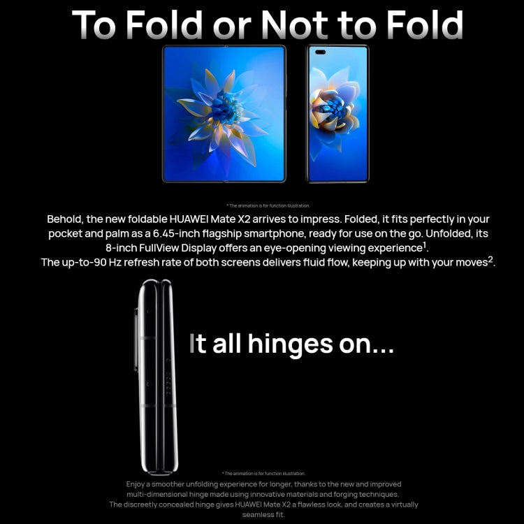 Quad Cameras, Face ID & Side Fingerprint Identification, 4500mAh Battery, 8.0 inch Inner Screen + 6.45 inch Outer Screen, HarmonyOS 2.0 Kirin 9000 5G Octa Core up to 3.13GHz, Network: 5G, OTG, NFC, Not Support Google Play, Leather 12GB+512GB