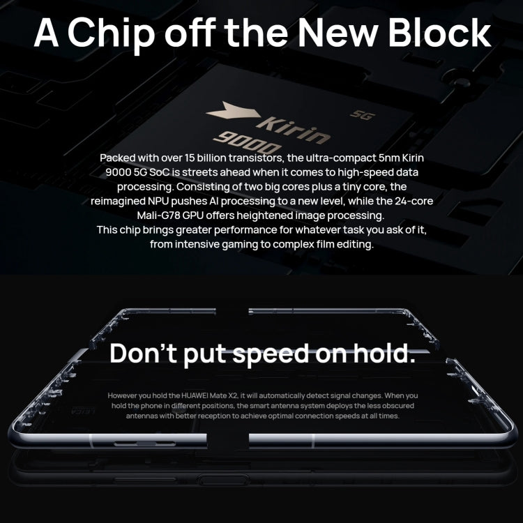 Quad Cameras, Face ID & Side Fingerprint Identification, 4500mAh Battery, 8.0 inch Inner Screen + 6.45 inch Outer Screen, HarmonyOS 2.0 Kirin 9000 5G Octa Core up to 3.13GHz, Network: 5G, OTG, NFC, Not Support Google Play, Leather 12GB+512GB