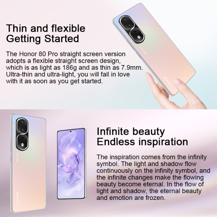 Honor 80 Pro Flat 5G ANB-AN00, 160MP Cameras, 12GB+256GB, China Version 5G smartphone telephony telephone mobile phone