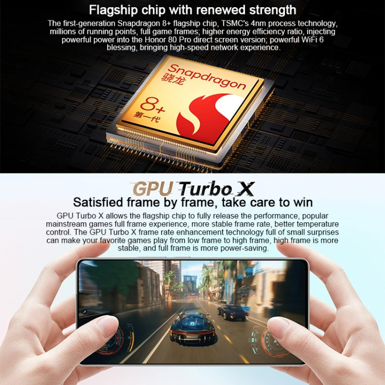 Honor 80 Pro Flat 5G ANB-AN00, 160MP Cameras, 12GB+256GB, China Version 5G smartphone telephony telephone mobile phone