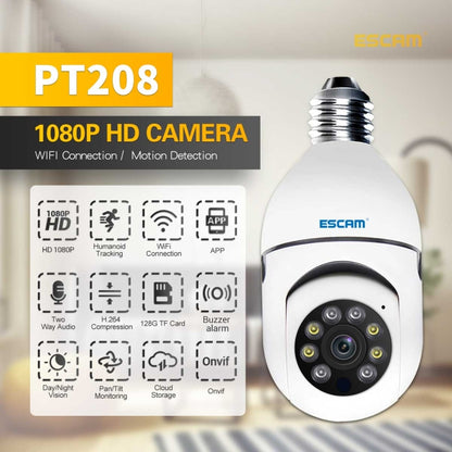 PT208 1080P HD Light Bulb WiFi Camera