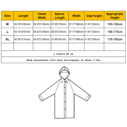 Adult Lightweight EVA Transparent Frosted Raincoat