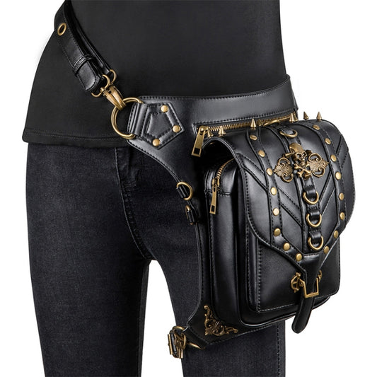 FHG131BK Skull Head PU Leather One-shoulder Bag for Ladies