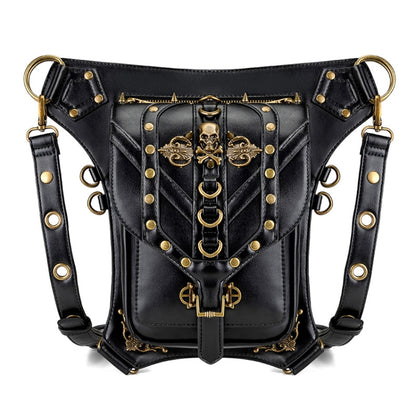 FHG131BK Skull Head PU Leather One-shoulder Bag for Ladies