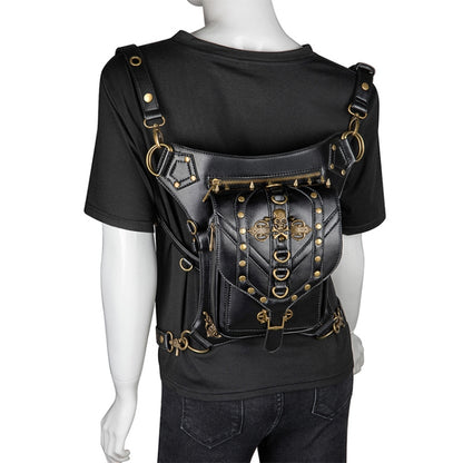 FHG131BK Skull Head PU Leather One-shoulder Bag for Ladies