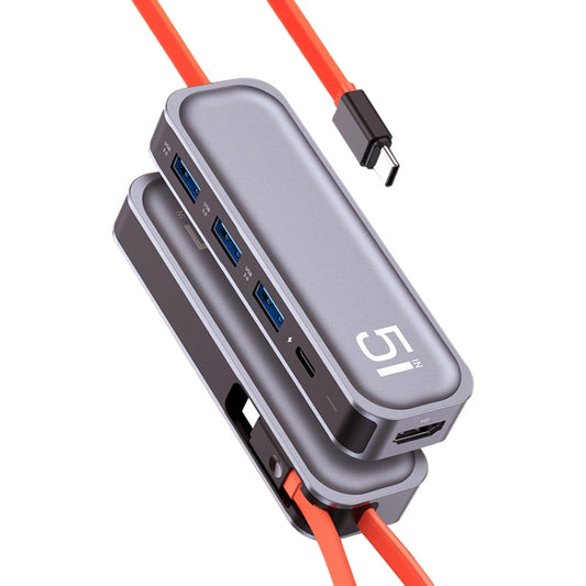 TR21 Type-C to HDMI + USB3.0 x 3 + PD 5 in 1 Docking Station
