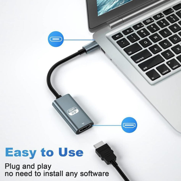 TH001 USB-C / Type-C Male to HDTV Female 4K UHD Adapter, TH001 (Gre...