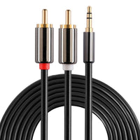 3m Gold Plated 3.5mm Jack to 2 x RCA Male Stereo Audio Cable