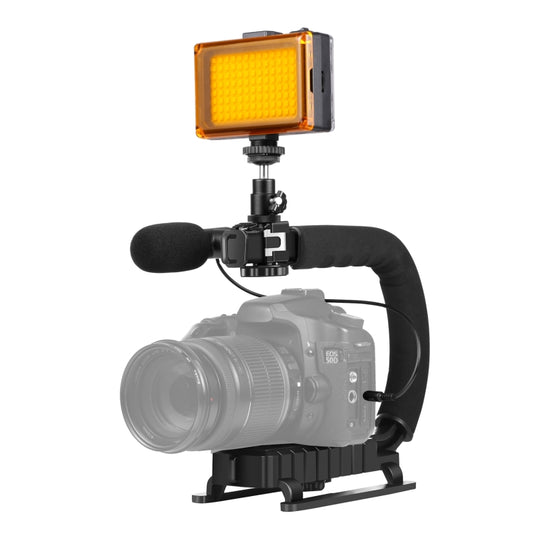 U/C Shape  Handheld DV Stabilizer + Light + Microphone