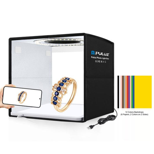 PULUZ 25cm Folding Photo Lighting Studio + Shadowless Light