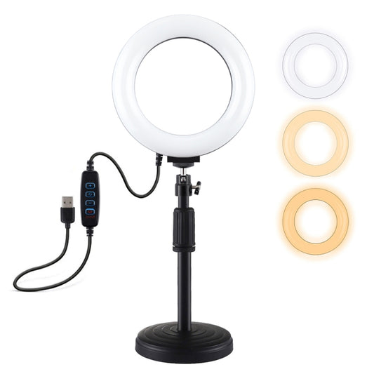 Round Base Desktop Mount + 6.2 inch Ring Light