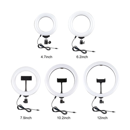Round Base Desktop Mount + 6.2 inch Ring Light