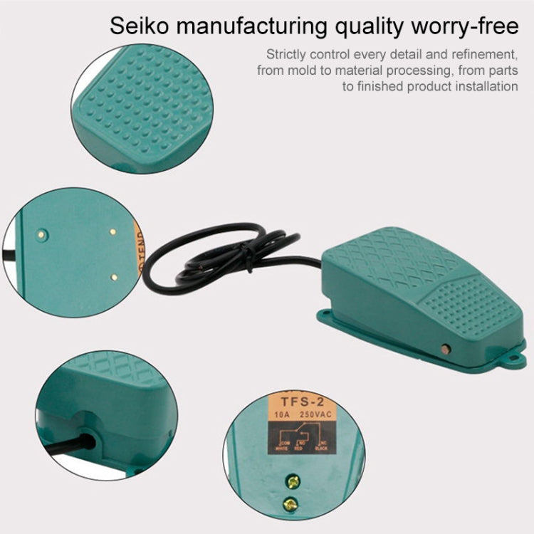 TFS-2 AC 250V 10A Anti-slip Metal Case Foot Control Pedal Switch, C...